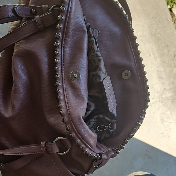 Jessica Simpson Brown Studded Shoulder Bag - Picture 1 of 1